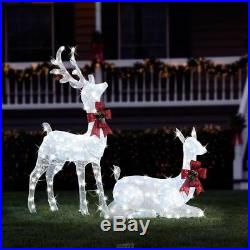 Hammacher Glimmering Life Sized 80 LED Stag and Doe Outdoor Christmas Lights