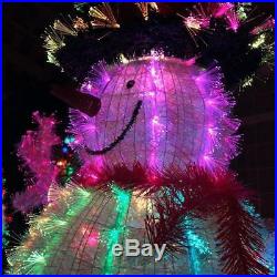 Hammacher fiber-optic 4' Snowman Christmas LED Holiday 23 Pattern Light Show