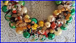 Hand Crafted STEINBACH Wood Christmas Ornament Wreath 23 Vintage Glass Holiday