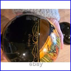 Hand-Painted Russian Wooden Eggs Signed Easter Russian Orthodox 3 LG Eggs