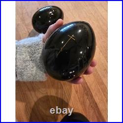 Hand-Painted Russian Wooden Eggs Signed Easter Russian Orthodox 3 LG Eggs