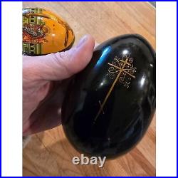 Hand-Painted Russian Wooden Eggs Signed Easter Russian Orthodox 3 LG Eggs