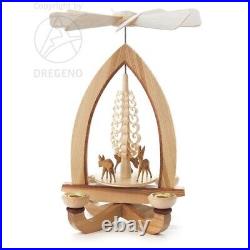 Handcrafted Wooden Grazing Deer German Pyramid