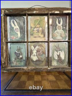 Handmade 100 Yr Old Window with Easter Bunny Art Shabby Chic Wall Decor 23×27 Handmade 100 Yr Old Window with Easter Bunny Art Shabby Chic Wall Decor 23×27