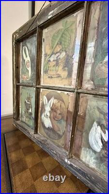 Handmade 100 Yr Old Window with Easter Bunny Art Shabby Chic Wall Decor 23×27 Handmade 100 Yr Old Window with Easter Bunny Art Shabby Chic Wall Decor 23×27