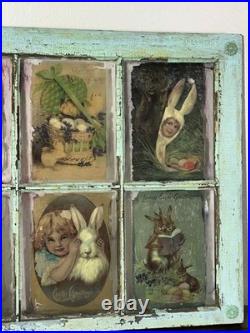 Handmade 100 Yr Old Window with Easter Bunny Art Shabby Chic Wall Decor 23×27 Handmade 100 Yr Old Window with Easter Bunny Art Shabby Chic Wall Decor 23×27