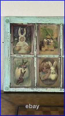 Handmade 100 Yr Old Window with Easter Bunny Art Shabby Chic Wall Decor 23×27 Handmade 100 Yr Old Window with Easter Bunny Art Shabby Chic Wall Decor 23×27