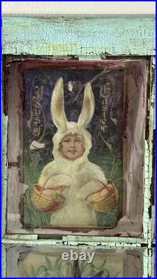 Handmade 100 Yr Old Window with Easter Bunny Art Shabby Chic Wall Decor 23×27 Handmade 100 Yr Old Window with Easter Bunny Art Shabby Chic Wall Decor 23×27