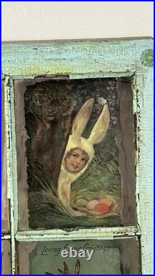 Handmade 100 Yr Old Window with Easter Bunny Art Shabby Chic Wall Decor 23×27 Handmade 100 Yr Old Window with Easter Bunny Art Shabby Chic Wall Decor 23×27
