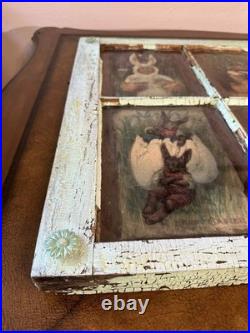 Handmade 100 Yr Old Window with Easter Bunny Art Shabby Chic Wall Decor 23×27 Handmade 100 Yr Old Window with Easter Bunny Art Shabby Chic Wall Decor 23×27