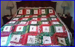 Handmade Christmas Quilt with Machine Embroidery