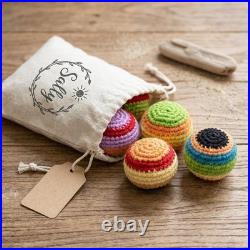 Handmade Crochet Hacky Sack, Cotton Footbag, Sensory Fidget Toy Ball Handmade Crochet Hacky Sack, Cotton Footbag, Sensory Fidget Toy Ball