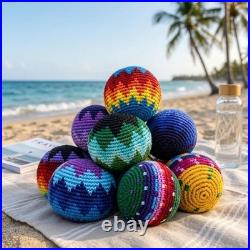 Handmade Crochet Hacky Sack, Cotton Footbag, Sensory Fidget Toy Ball Handmade Crochet Hacky Sack, Cotton Footbag, Sensory Fidget Toy Ball
