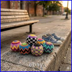 Handmade Crochet Hacky Sack, Cotton Footbag, Sensory Fidget Toy Ball Handmade Crochet Hacky Sack, Cotton Footbag, Sensory Fidget Toy Ball