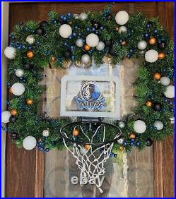 Handmade Custom Dallas Mavericks SKILZ Basketball Hoop Holiday Wreath