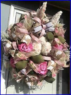 Handmade Easter Vintage Inspired Style Wreath