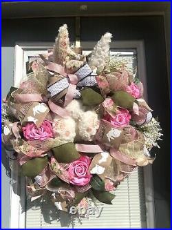 Handmade Easter Vintage Inspired Style Wreath