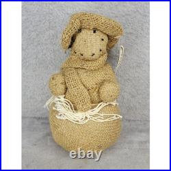 Handmade Holidays Burlap Snowman Christmas Figurine Rustic Primitive Decor 8.5in