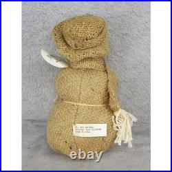 Handmade Holidays Burlap Snowman Christmas Figurine Rustic Primitive Decor 8.5in