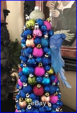 Handmade Unique 18 Christmas Tree Centerpiece Blue Bird Holiday Decor