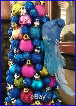Handmade Unique 18 Christmas Tree Centerpiece Blue Bird Holiday Decor