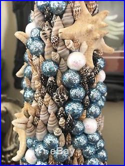 Handmade Unique 18 Nautical Sea Shells Christmas Tree Centerpiece Holiday Decor