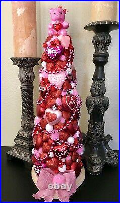 Handmade Unique 19 Valentines Day Tree Centerpiece Red / Pink Holiday Decor