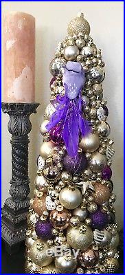 Handmade Unique 21 Christmas Tree Centerpiece Purple Bird Holiday Decor