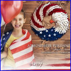 Handmade Wooden American Flag Bald Eagle Wreath Memorial Day 4th Of July Door