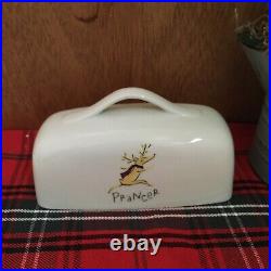 Handsome Pottery Barn Christmas Reindeer Prancer Butter Dish TOP Only RETIRED