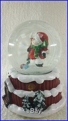 Happy Snowman Musical Battery Snow Globe Traditional Christmas Decoration #NG