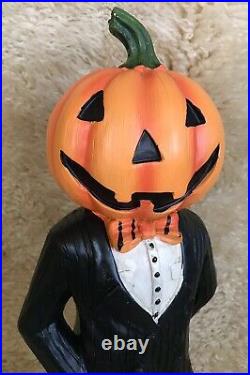 Hard To Find Rare Halloween Mr. Pumpkin Resin Figurine Statue 22