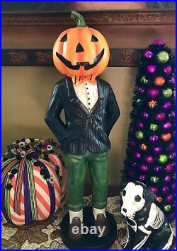 Hard To Find Rare Halloween Mr. Pumpkin Resin Figurine Statue 22