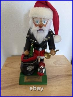 Harley-Davidson Santa Nutcracker Hand Painted 14 1/2 inches