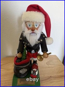 Harley-Davidson Santa Nutcracker Hand Painted 14 1/2 inches