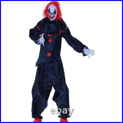 Haunted Hill Farm Life-Size Talking Clown Halloween Animatronic with Touch Ac
