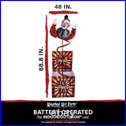 Haunted Hill Farm Life-Size Talking Clown Jack in The Box Animatronic NWT