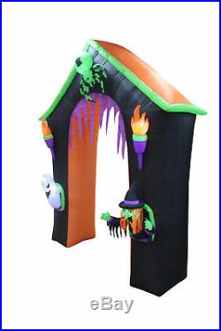 Haunted House Archway with Ghost, Witch and Spider Halloween Inflatable