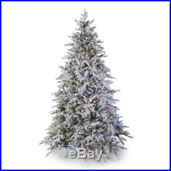 Hayneedle 7.5′ Pre-lit Natural Flocked Vermont Spruce Artificial Christmas Tree