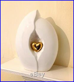 Heart in Shell Ceramic Funeral Urn Adult Cremation Urn for Ashes Memorial Urn