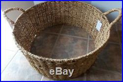 Hearth and Hand Magnolia Woven Basket Tree Collar Skirt with Handles NWT