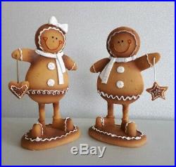Heaven Sends. Pair of Gingerbread Man Figures Christmas decoration