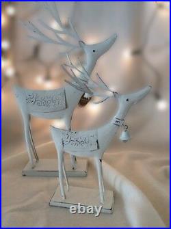 Heaven Sends White Christmas Free Standing Reindeer Decoration With Bell