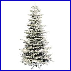 Heavy Flocked Slim Green/White Artificial Christmas Tree with 250 Clear Lights