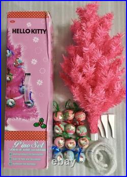 Hello Kitty Kurt S. Adler 23 Pink Christmas Tree 12 Ornaments & Tinsel UNUSED