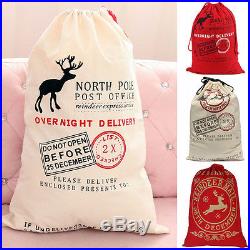 Hessian Christmas Santa Claus Sack Stocking Bag XMAS Children Gifts Decoration L