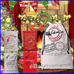 Hessian Christmas Santa Claus Sack Stocking Bag XMAS Children Gifts Decoration L