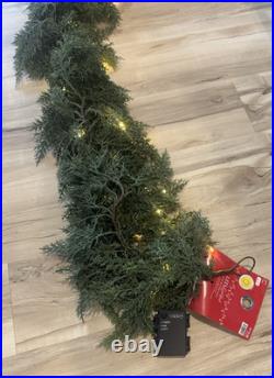Hobby Lobby 6ft Pre-Lit Cedar Garland. Christmas Greenery Lighted Garland. NEW