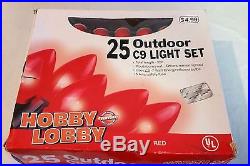 Hobby Lobby Light Set of 25 Red C9 Outdoor Lights Decoration Christmas Holiday