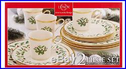 Holiday 12-Piece Dinnerware Christmas Home Holiday Kitchenware Table Set